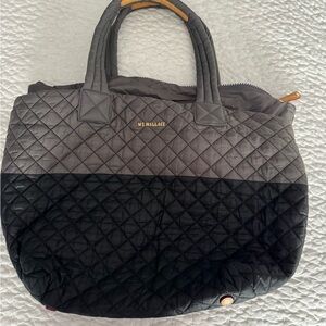 MZ Wallace Two-Tone Quilted Tote in Black and Gray